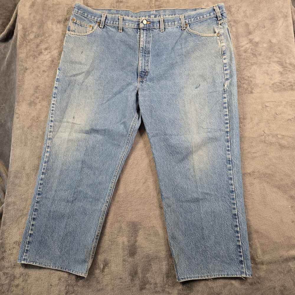 Carhartt Dungaree Jeans B113DST Men's Relaxed Fit Work Light Wash Blue 48x30